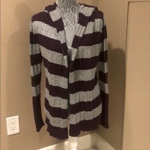 Sweet Romeo striped hooded cardigan